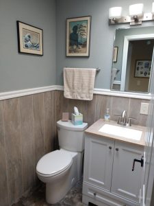 bathroom in a house with a sink and a toliet