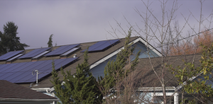 solar panels on a roof