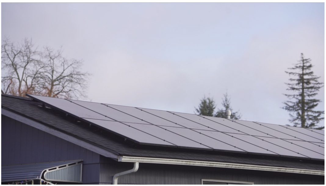 solar panels on a roof