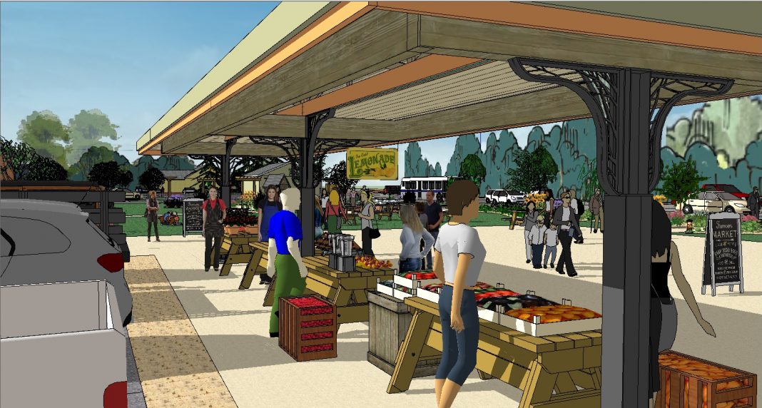 concept drawing of the new Saturday Market at West Central Park