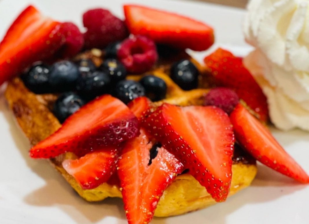 waffle craze liege waffle with strawberries and blueberries