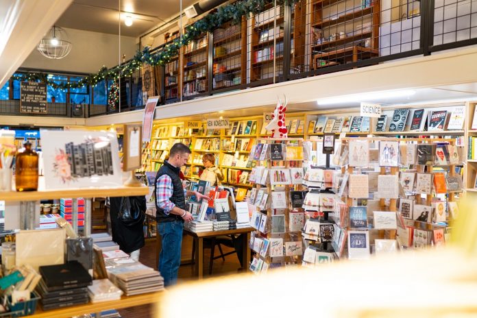 inside of Browsers Bookstore