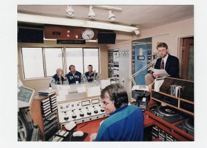 Mariners announcing legend Dave Niehaus visits the KGY waterfront studios.