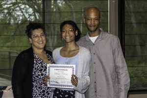 Arianne Morris with her scholarship