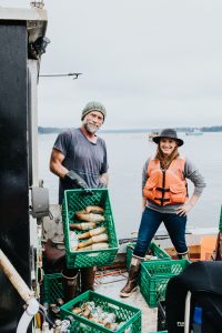  Jim McGreevey shows off some fresh geoducks ready to be farmed