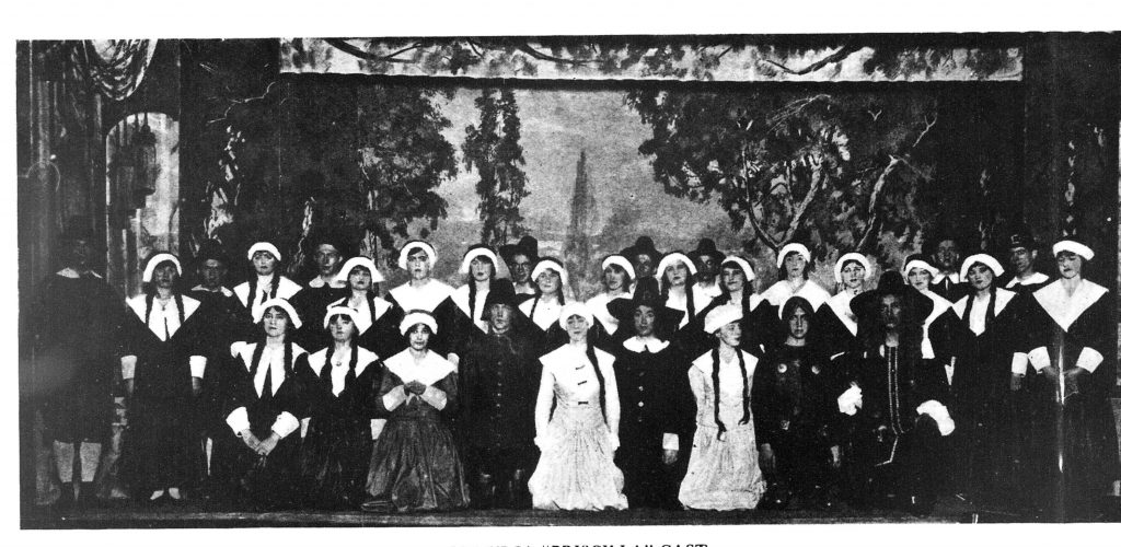 This picture from the 1917 commencement issue of the Olympia High School Yearbook shows the cast of 'Priscilla.' 