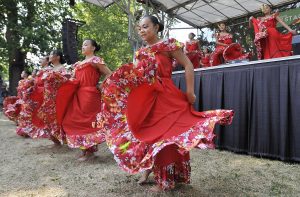 women in dress dresses dancing at MOSIAC in Tacoma