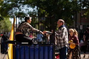 The dunk tank at the Hootenanny in 2021.