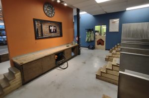 The Pet Works in downtown Olympia has a spacious area for drying and brushing.