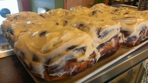 plate of cinnamon rolls at Phoebe's Cafe in Olympia