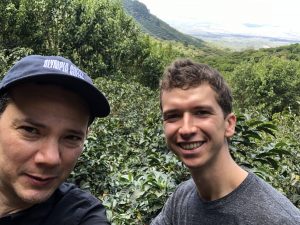 Oliver Stormshak, co-owner, president and green coffee buyer for Olympia Coffee Roasting Company and producer Marco Ariz in El Salvador