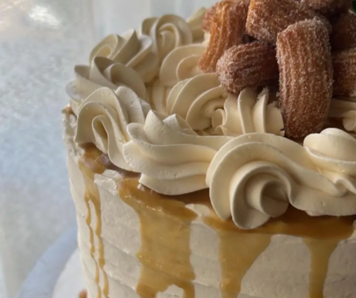 Real Fried Churros Crown this Vegan Churro Cake from Dia del Pastel