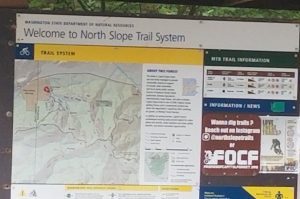 trailhead sign at North Slope in the Capitol Forest