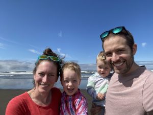 Dr. Tina Hajewski  with her husband and two sons