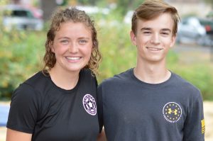 Pope John Paul 2 cross country senior captains Moriah Steinbrecher and Luke Christensen headshots