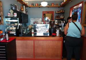 evival Motors & Coffee Co. espresso area on Union in Olympia