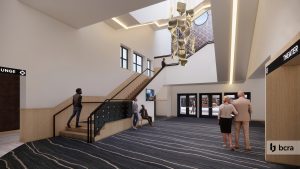 artist rendering of the new lobby of the Washington Center in Olympia