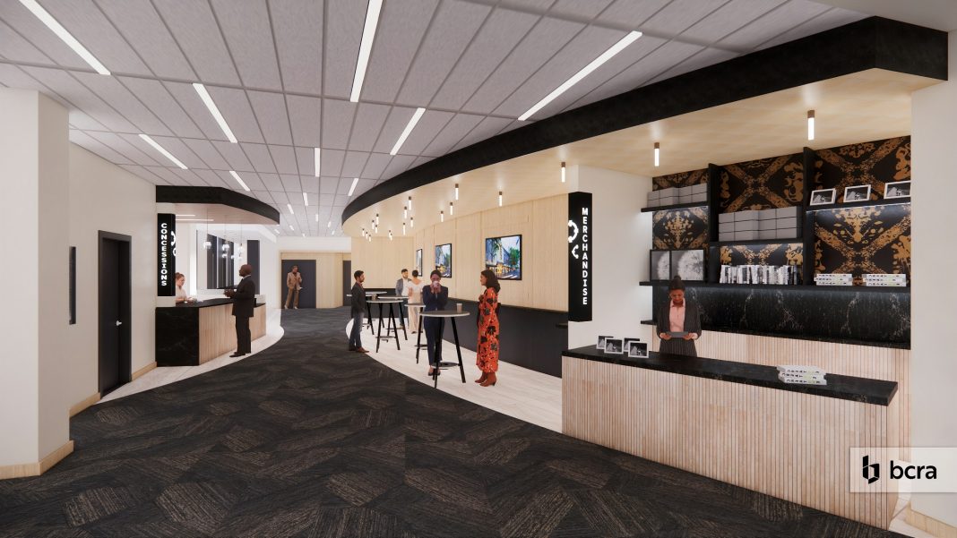 artist rendering of the new lobby of the Washington Center in Olympia