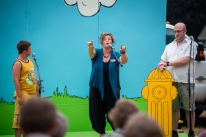 tenino young at heart theatre performing "You're a Good Man, Charlie Brown."