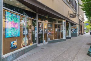 he White Building in Olympia has retail spaces for lease on the ground floor