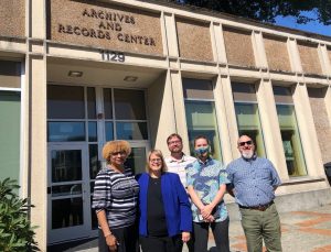 State Archivist Heather Hirotaka (second from left) leads staff located in Olympia and at offices around Washington.