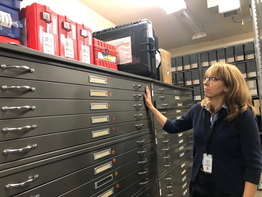 Olympia Branch Manager Sarah Dana in the archives