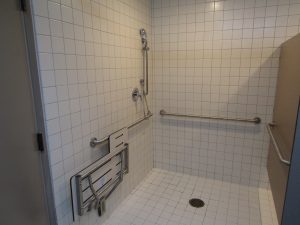 large walk-in shower at Olympia Union Gospel Mission 