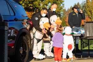 kids in costume trick-or-treating at the Haunted 5K in Lacey