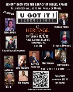 U Got it Productions Comedy Night! @ Heritage Distilling Co. Tumwater