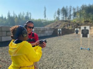 Civilians at the firing range with Lacey Police Department
