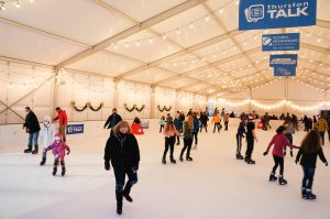 People skating at Oly on Ice, ice rink in Olympia