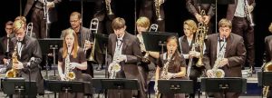 high school kids playing a jazz band concert 