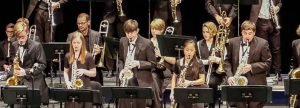 high school kids playing a jazz band concert
