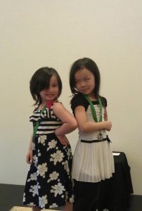 Yvy La and Aol Kondo when they were little
