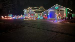 8135 52nd Ave NE in Lacey  is covered in Christmas lights for the season.