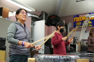 people learning Taiko Drumming at Olympia Parks, Arts & Recreation