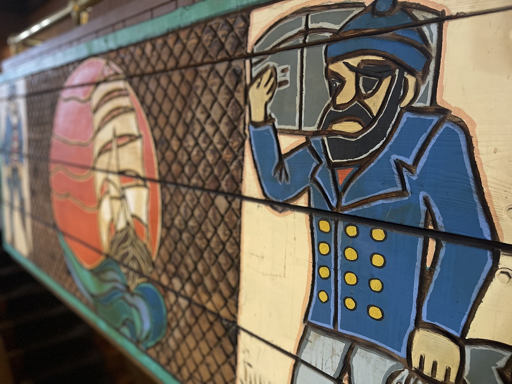 maritime art featuring a sailor at Kalaloch Lodge