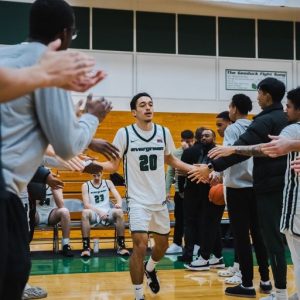 The Evergreen State College men's basketball team playing a game