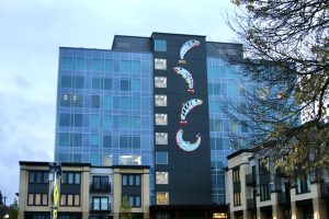 Fish art on the Views on Fifth building by Capitol Lake