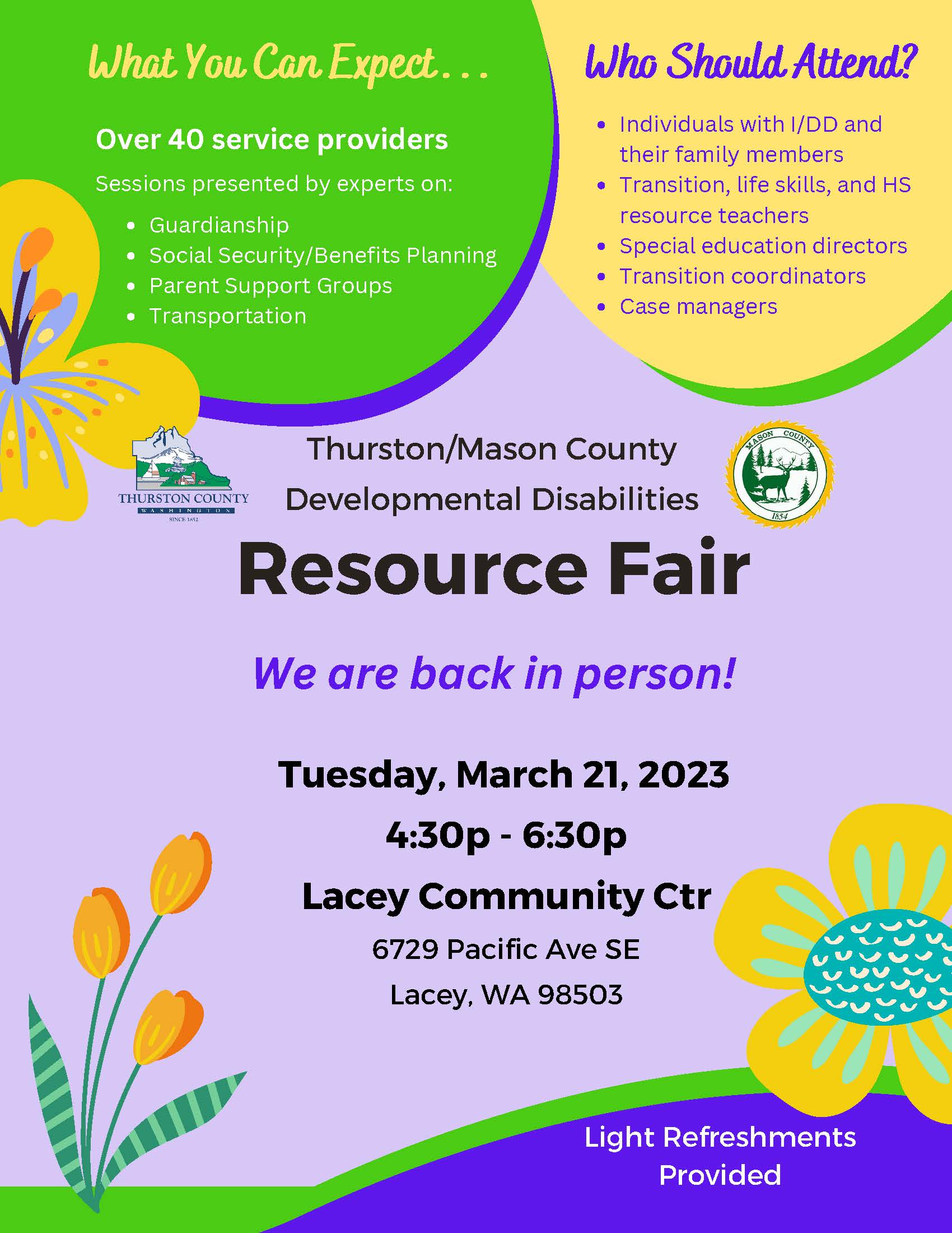 Thurston/Mason County Developmental Disabilities Resource Fair