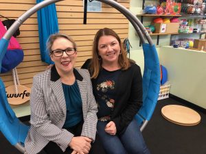 Jennifer Dye (left) and Katie McMurray (right) at Sensory Tool House in Lacey.