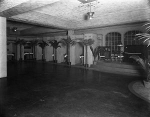Olympia's The Palm Grove ballroom, black and white photo