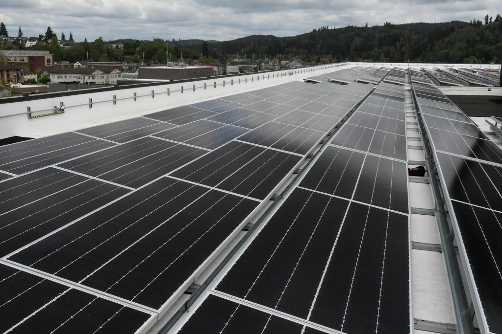 solar panels on the roof of the Coastal Community Action Program building