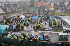 photo of homelessness camp in grays harbor