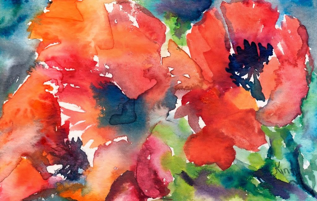 a painting of poppies by Olympia Artist Jane King