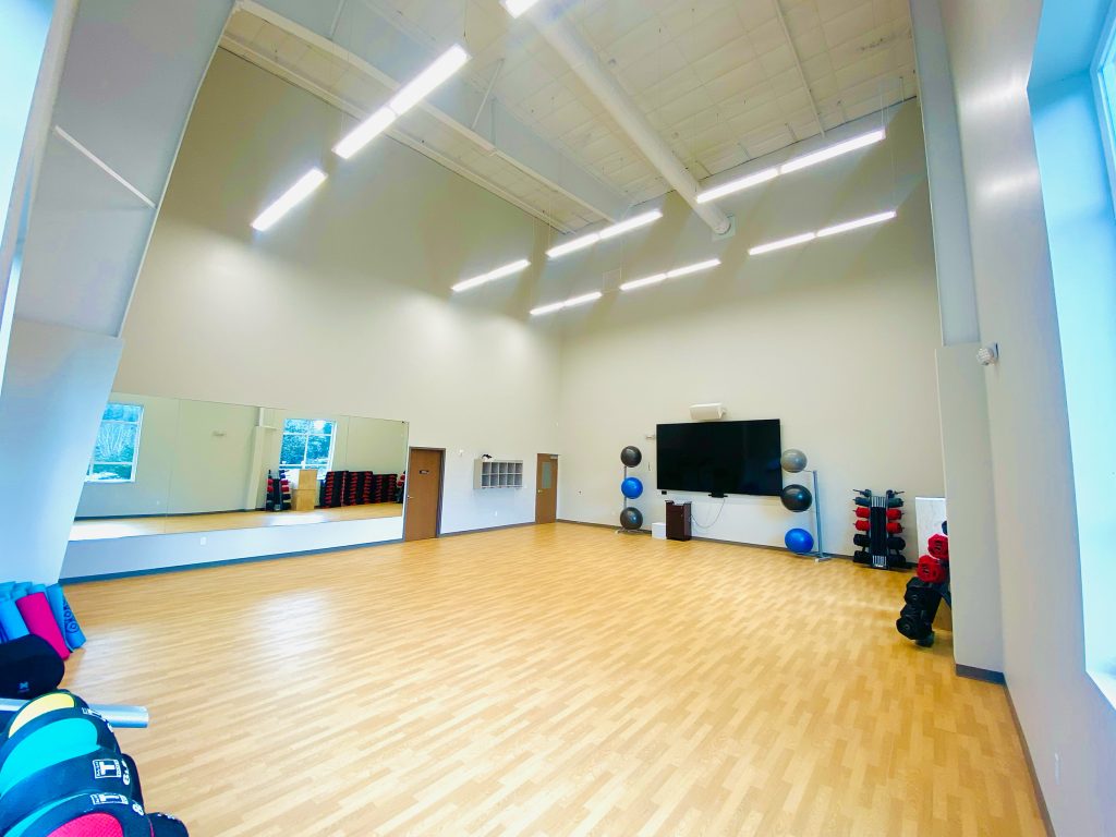 Empty fitness studio at Steamboat Tennis & Athletic Club in Olympia