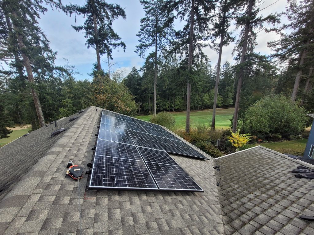 solar panels on a house roof