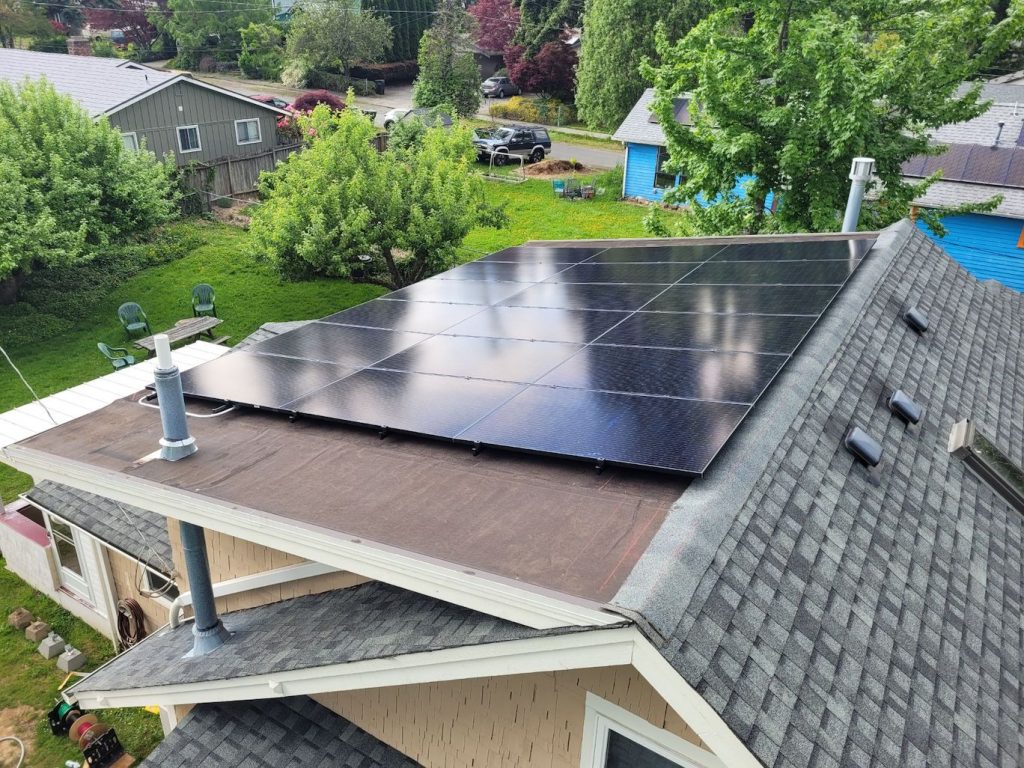 solar panels on a house roof