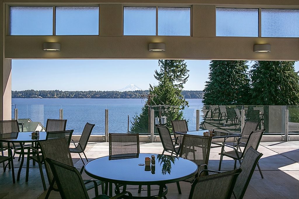 view of the water from the Olympia Country & Golf Club's restaurant