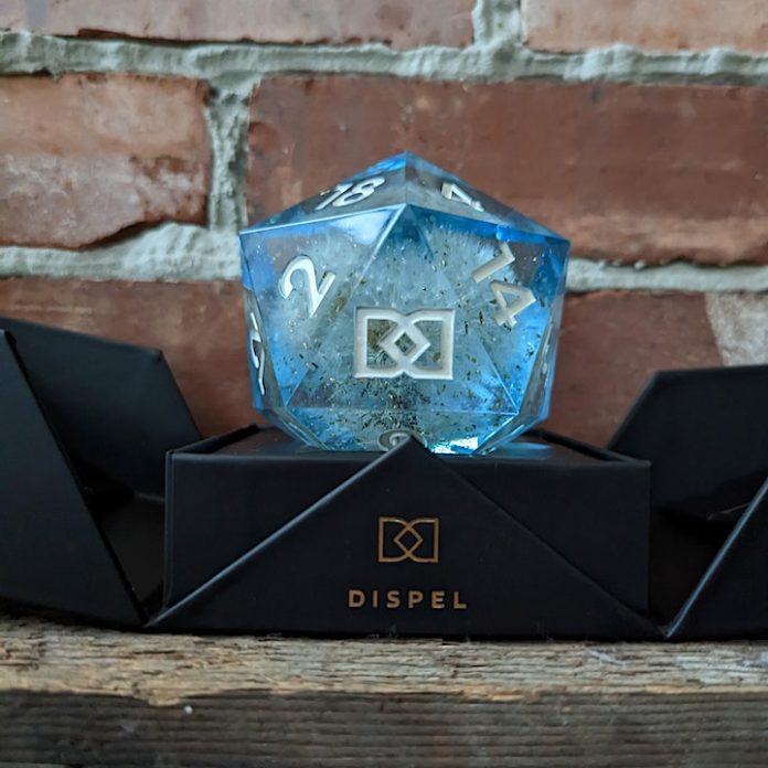 Capital mall gaming day dice Large blue d20 dice inside a black box